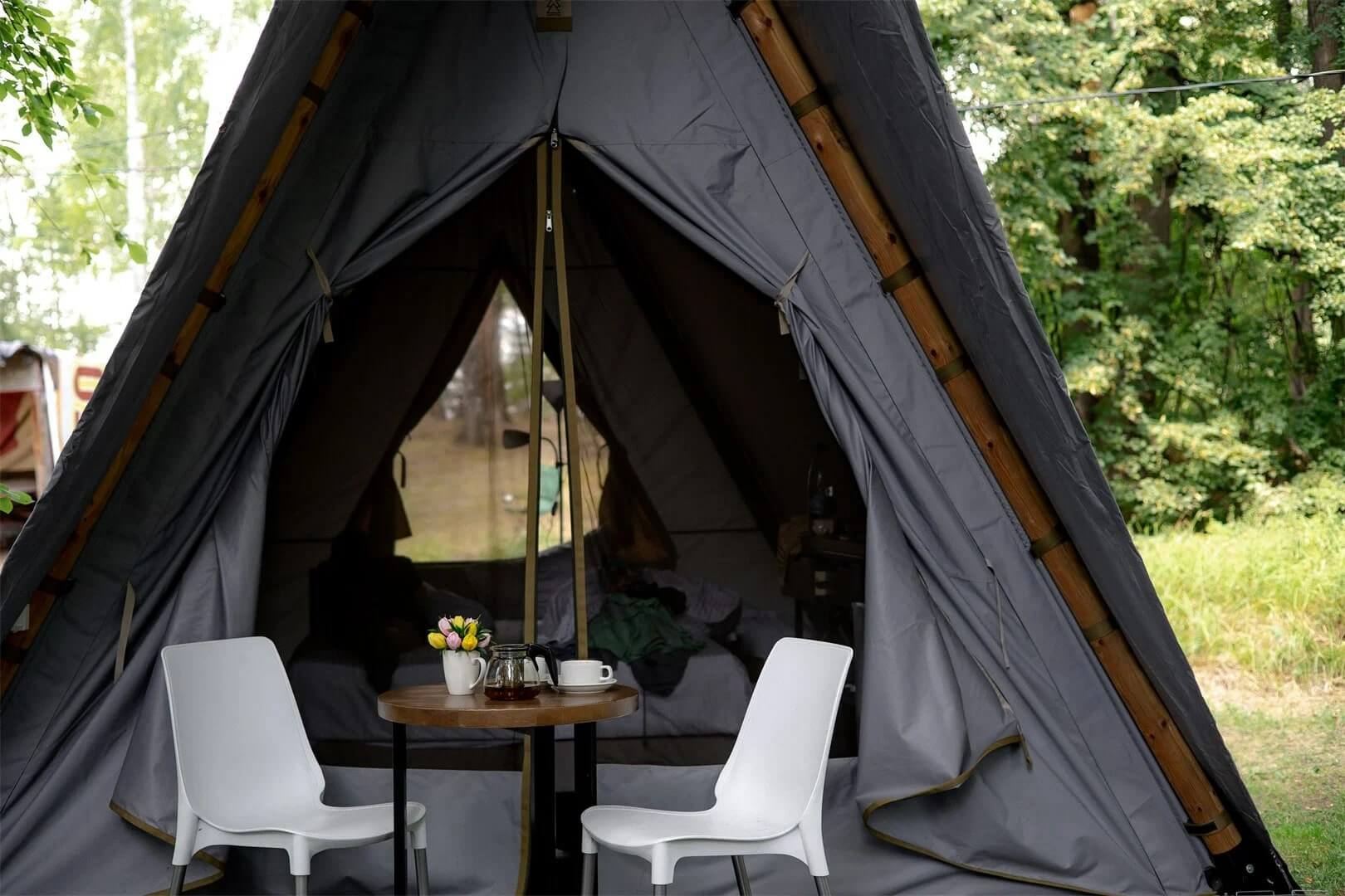 Завтрак у палатки.