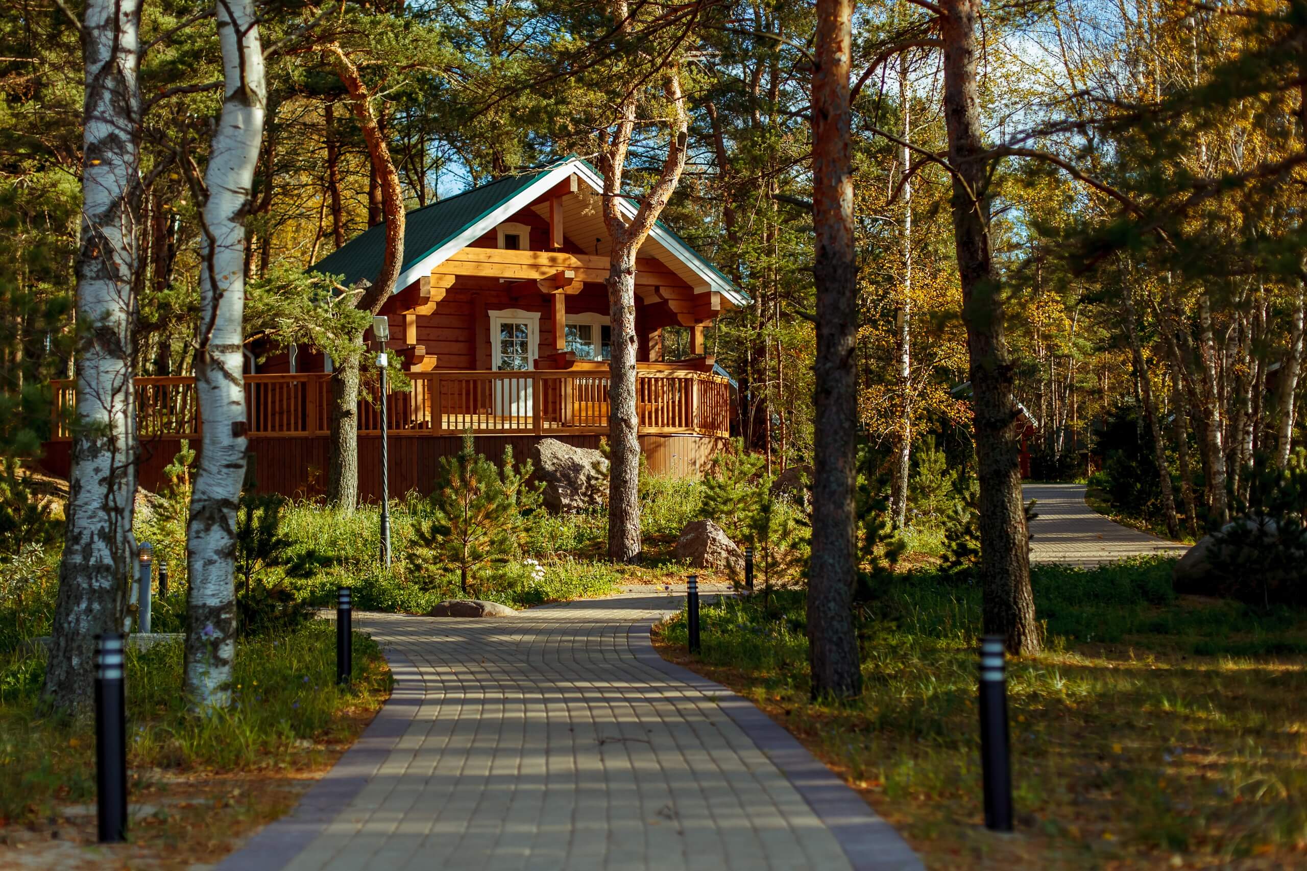 Роскошный отдых в деревянном доме, в лесу.